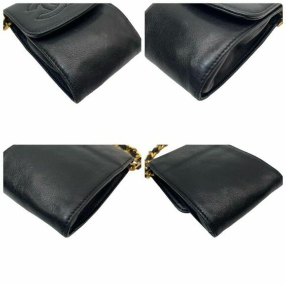 RARE CHANEL Vintage Mini Flap Lambskin Leather Pouch Shoulder Bag Crossbody CC - Picture 4 of 9